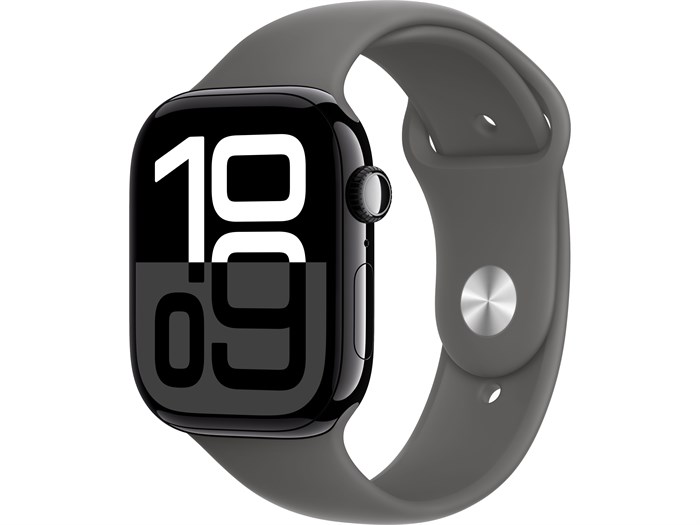 Watch Series 10, 42 мм, Jet Black (Глянцевый чёрный), Алюминиевый корпус с Stone Gray Sport Band - M/L (150-200 мм) MWWX3-MXLH3 - фото 12260