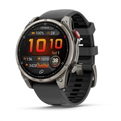 Fenix 8 Pro 47 мм Amoled Sapphire Lens Tinanium, Graphite/Black Silicone Band, 010-03198-11
