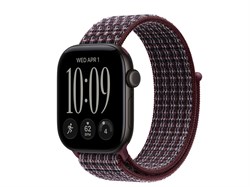 Watch Series 12, 42 мм, Black, Burgundy Plaid Sport Loop, One Size