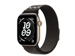 Watch Series 12, 42 мм, Light Gold, After Dark Black Nike Sport Loop, One Size