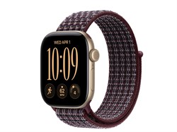 Watch Series 12, 42 мм, Light Gold, Burgundy Plaid Sport Loop, One Size