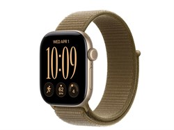 Watch Series 12, 42 мм, Light Gold, Olive Sport Loop, One Size