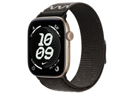 Watch Series 12, 46 мм, Light Gold, After Dark Black Nike Sport Loop, One Size