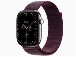 Watch Series 12, 46 мм, Natural, Burgundy Sport Loop, One Size