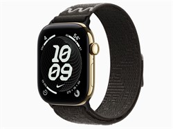 Watch Series 12, 46 мм, Radiant Gold, After Dark Black Nike Sport Loop, One Size