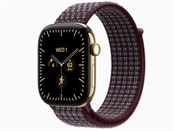 Watch Series 12, 46 мм, Radiant Gold, Burgundy Plaid Sport Loop, One Size