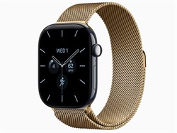 Watch Series 12, 46 мм, Night Blue, Radiant Gold Milanese Loop, S/M