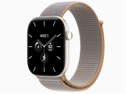 Watch Series 12, 46 мм, Pearl White, Chambray Blue Sport Loop, One Size