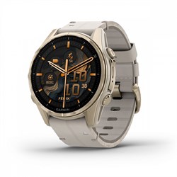 Fenix 8, 43 мм Amoled Sapphire золотистый серый кожаный ремешок 010-02903-40