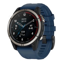 Quatix 7 Pro Amoled Sapphire титановый, темно синим силиконовым ремешком 010-02803-81