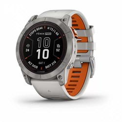 Fenix 7X Pro Sapphire Solar Edition Titanium, Fog Gray/Ember Orange Band 010-02778-14