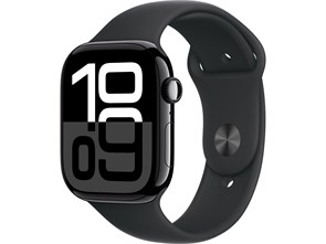 Watch Series 10, 42 мм, Jet Black (Глянцевый чёрный), Алюминиевый корпус с Black Sport Band - S/M (130-180 мм) MWWX3-MXLJ3-MWWE3