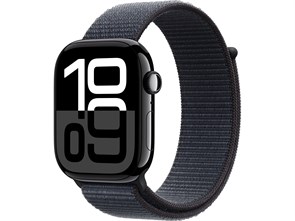 Watch Series 10, 46 мм, Jet Black (Глянцевый чёрный), Алюминиевый корпус с Ink Sport Loop MWX13-MXL33-MWWR3