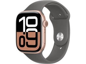 Watch Series 10, 42 мм, Rose Gold (Розовое золото), Алюминиевый корпус с Stone Gray Sport Band - M/L (150-200 мм) MWWY3-MXLH3