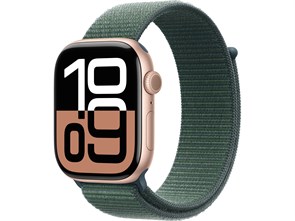 Watch Series 10, 42 мм, Rose Gold (Розовое золото), Алюминиевый корпус с Lake Green Sport Loop MWWY3-MXL23