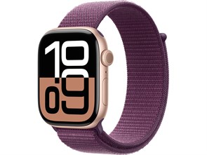 Watch Series 10, 42 мм, Rose Gold (Розовое золото), Алюминиевый корпус с Plum Sport Loop MWWY3-MXKY3-MWWK3