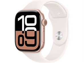 Watch Series 10, 46 мм, Rose Gold (Розовое золото), Алюминиевый корпус с Light Blush Sport Band - S/M (140-190 мм) MWX23-MXM83-MWWT3