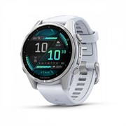 Fenix 8 - 43 мм, Amoled, серебристый корпус, белый ремешок 010-02903-00