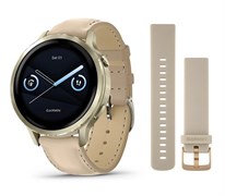 Venu 4 41 мм Lunar Gold, Bone Silicone Band, Light Sand Leather Band, 010-03013-03