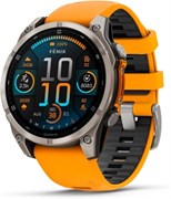 Fenix 8 47 мм Amoled Sapphire Titanium, Spark orange/graphite Silicone Band 010-02904-10