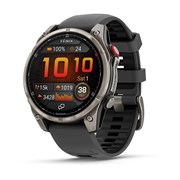 Fenix 8 Pro, 47 мм Amoled Sapphire Lens Carbon Gray DLC Titanium, Black/pebble Gray Silicone, 010-03198-10