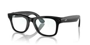 Wayfarer (Gen 1) RW4008 601/SB, Shiny Black, Clear/Blue-Violet Light Filter, L (53–22)