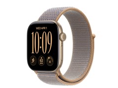Watch Series 12, 42 мм, Light Gold, Chambray Blue Sport Loop, One Size