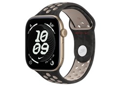 Watch Series 12, 46 мм, Light Gold, After Dark Black Nike, S/M