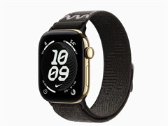 Watch Series 12, 42 мм, Radiant Gold, After Dark Black Nike Sport Loop, One Size