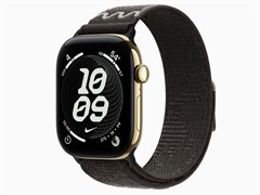 Watch Series 12, 46 мм, Radiant Gold, After Dark Black Nike Sport Loop, One Size