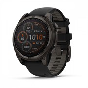 Fenix 8, 47 мм Solar Sapphire титановый угольно-серый DLC, черным ремешком 010-02906-11