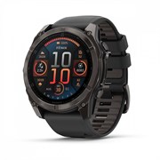Fenix 8, 51 мм Amoled Sapphire угольно-серый DLC пепельно-черный силиконовый ремешок 010-02905-21, 010-02905-20