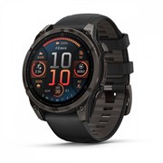 Fenix 8, 47 мм Amoled Sapphire угольно-черный DLC пепельно-черный силиконовый ремешок 010-02904-21