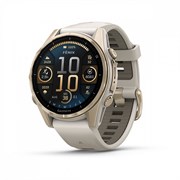 Fenix 8, 43 мм Amoled Sapphire золотистый корпус дымчато-серый ремешок 010-02903-11