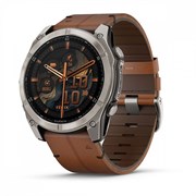 Fenix 8, 51 мм Amoled Sapphire Titanium каштановый кожаный ремешок 010-02905-40