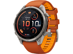 Fenix 9 Pro, 47 мм, Amoled LTE Titanium with autumn orange/spark orange silicone band 010-04336-01