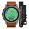 Fenix 7 Pro Sapphire Solar титановый серый, коричневым кожаным ремешком 010-02777-30