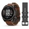 Fenix 8 PRO 47 мм Amoled Sapphire Lens Tinanium, Chestnut Leather Band Plus Pabble gray Silicone, 010-03198-40